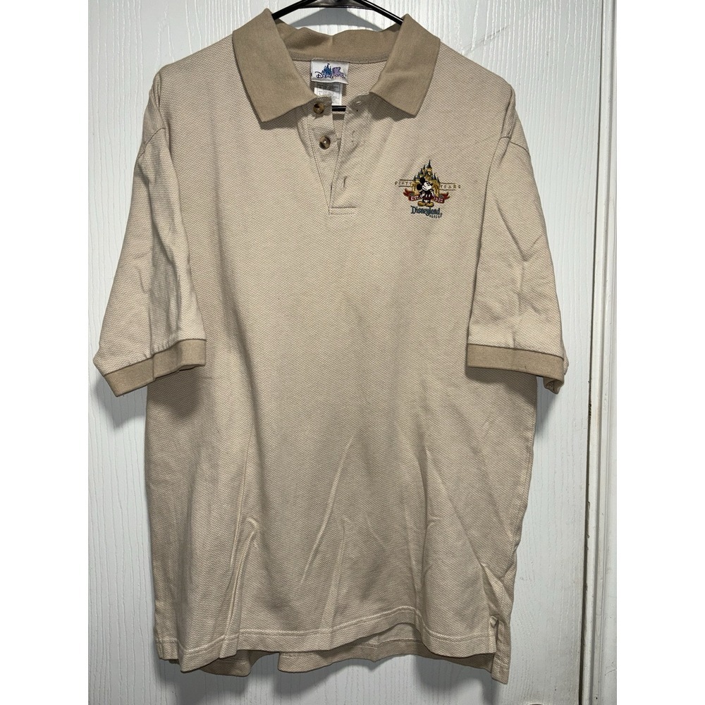 DISNEY DISNEYLAND RESORT MICKEY‎ MOUSE FIFTY YEARS KNIT POLO GOLF SHIRT Mens XL